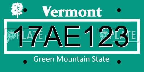 17AE123 Vermont License Plate