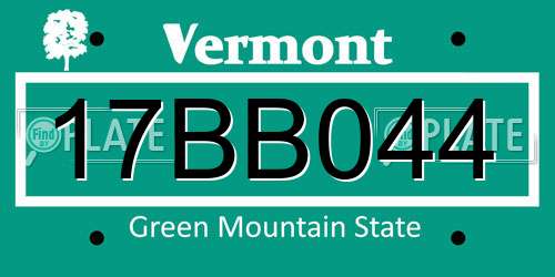17BB044 Vermont License Plate