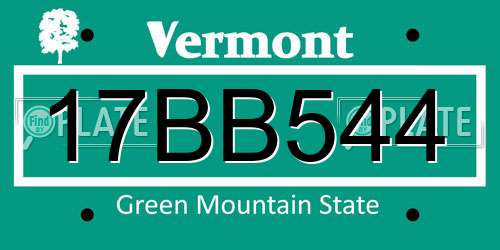 17BB544 Vermont License Plate