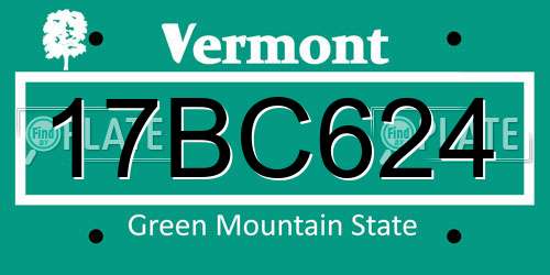 17BC624 Vermont License Plate