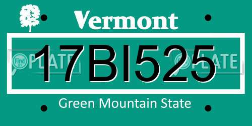 17BI525 Vermont License Plate