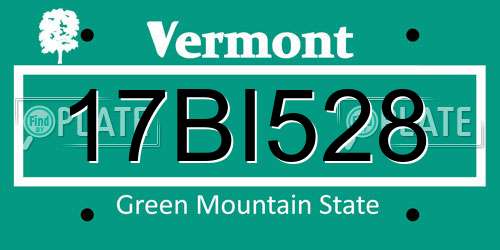 17BI528 Vermont License Plate