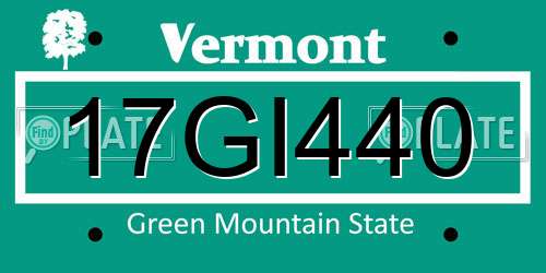 17GI440 Vermont License Plate