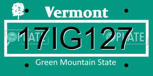 17IG127 Vermont License Plate