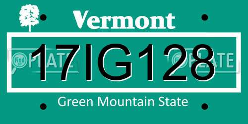 17IG128 Vermont License Plate