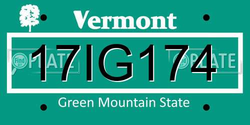 17IG174 Vermont License Plate