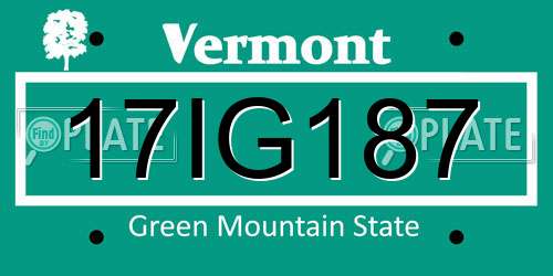 17IG187 Vermont License Plate