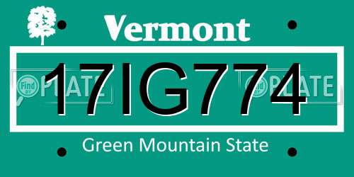 17IG774 Vermont License Plate