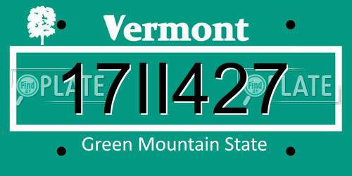 17II427 Vermont License Plate