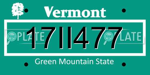 17II477 Vermont License Plate