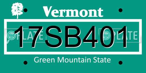 17SB401 Vermont License Plate