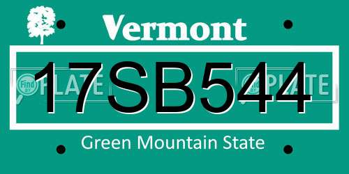 17SB544 Vermont License Plate