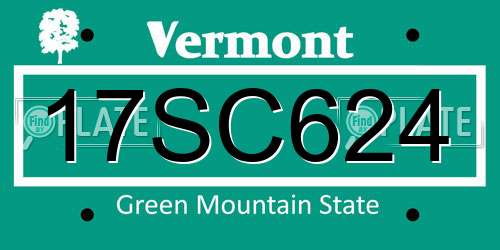 17SC624 Vermont License Plate