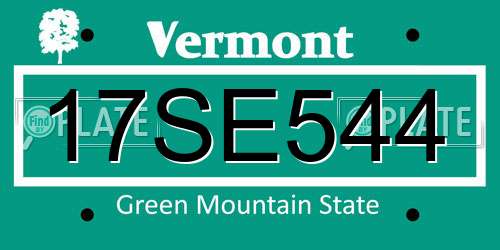 17SE544 Vermont License Plate