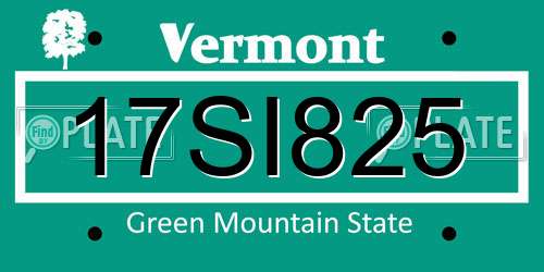 17SI825 Vermont License Plate