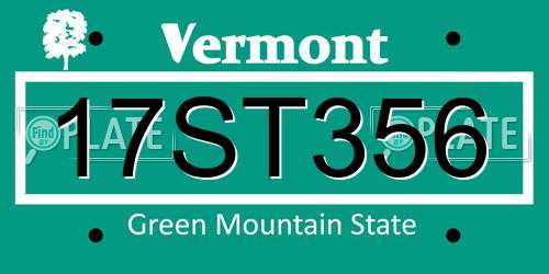 17ST356 Vermont License Plate