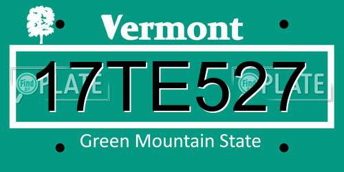 17TE527 Vermont License Plate