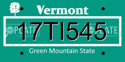 17TI545 Vermont License Plate