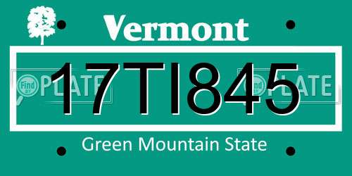 17TI845 Vermont License Plate