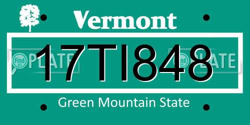 17TI848 Vermont License Plate