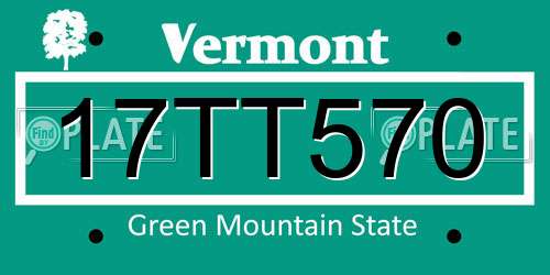 17TT570 Vermont License Plate