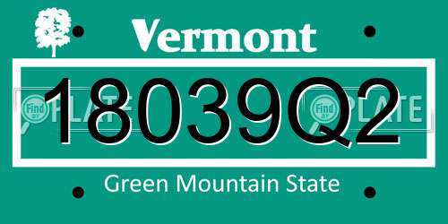 18039Q2 Vermont License Plate