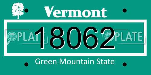 18062 Vermont License Plate