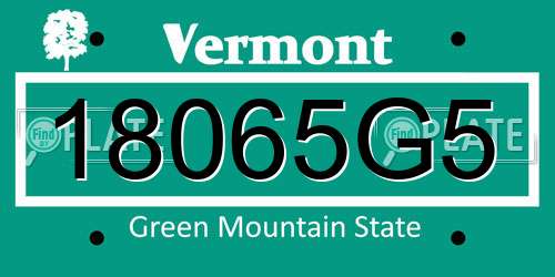 18065G5 Vermont License Plate