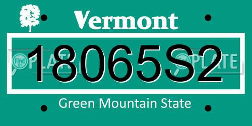 18065S2 Vermont License Plate