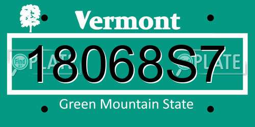 18068S7 Vermont License Plate