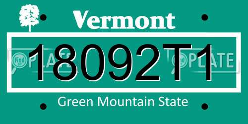 18092T1 Vermont License Plate