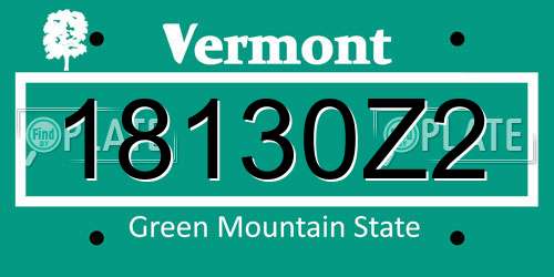 18130Z2 Vermont License Plate