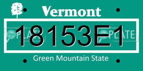 18153E1 Vermont License Plate