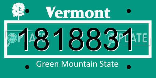 1818831 Vermont License Plate