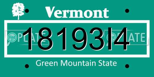 18193I4 Vermont License Plate