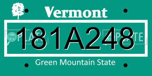 181A248 Vermont License Plate