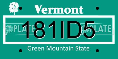 181ID5 Vermont License Plate