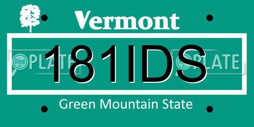 181IDS Vermont License Plate