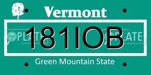 181IOB Vermont License Plate