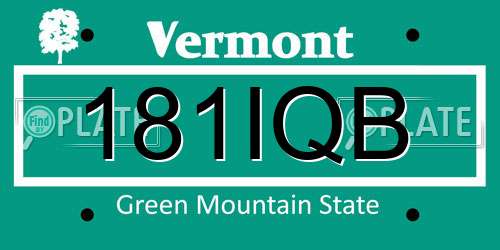 181IQB Vermont License Plate