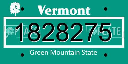 1828275 Vermont License Plate