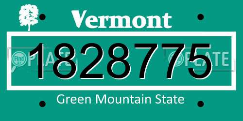 1828775 Vermont License Plate
