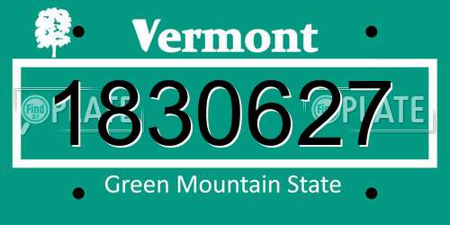 1830627 Vermont License Plate
