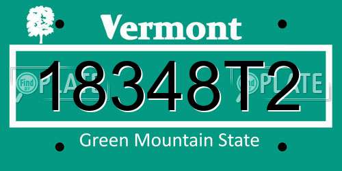 18348T2 Vermont License Plate