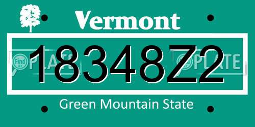 18348Z2 Vermont License Plate
