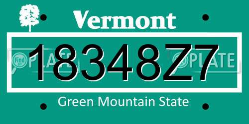 18348Z7 Vermont License Plate