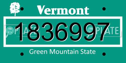 1836997 Vermont License Plate
