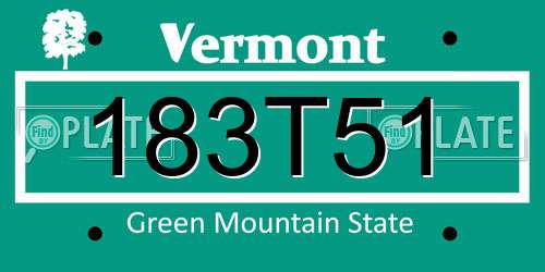 183T51 Vermont License Plate
