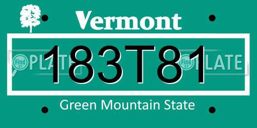 183T81 Vermont License Plate