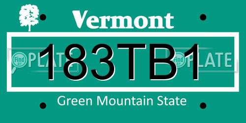 183TB1 Vermont License Plate